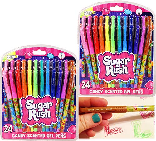 Scentos Sugar Rush Candy Scented Gel Pens 24 Count (Series 2) - 2 Pack (48 Pens Total)