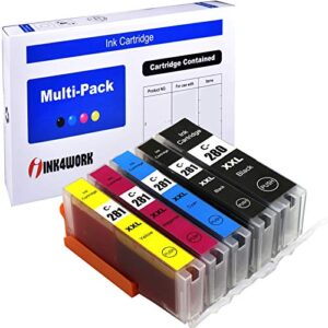 ink4work compatible ink cartridge replacement for canon pgi-280xxl cli-281xxl pgi280 xxl cli281 xxl for pixma ts6120 ts8120 ts9120 tr7520 tr8520 (5-pack)