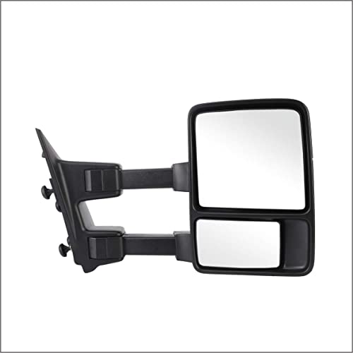 Perfit Zone Towing Mirrors Replacement Fit for 2008-2016 F-250 F-350 F-450 F-550 SUPER DUTY,MANUAL,W/O HEATED,W/AMBER SIGNAL,BLACK (PAIR SET)