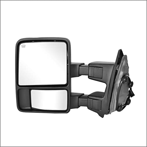 Perfit Zone Towing Mirrors Replacement Fit for 2008-2016 F-250 F-350 F-450 F-550 SUPER DUTY,POWER HEATED W/SMOKE SIGNAL,BLACK (PAIR SET)