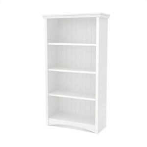 atlin designs modern 4 tier bookcase, 58" wood bookshelf with adjustable shelves, white