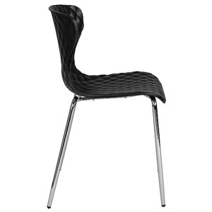 Flash Furniture Lowell Contemporary Design Black Plastic Stack Chair