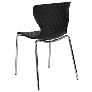 Flash Furniture Lowell Contemporary Design Black Plastic Stack Chair