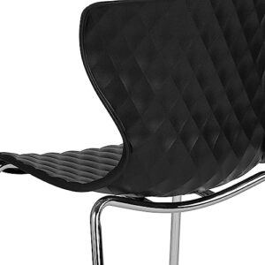 Flash Furniture Lowell Contemporary Design Black Plastic Stack Chair