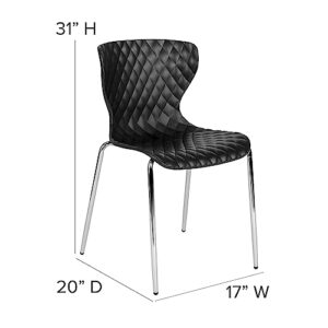 Flash Furniture Lowell Contemporary Design Black Plastic Stack Chair