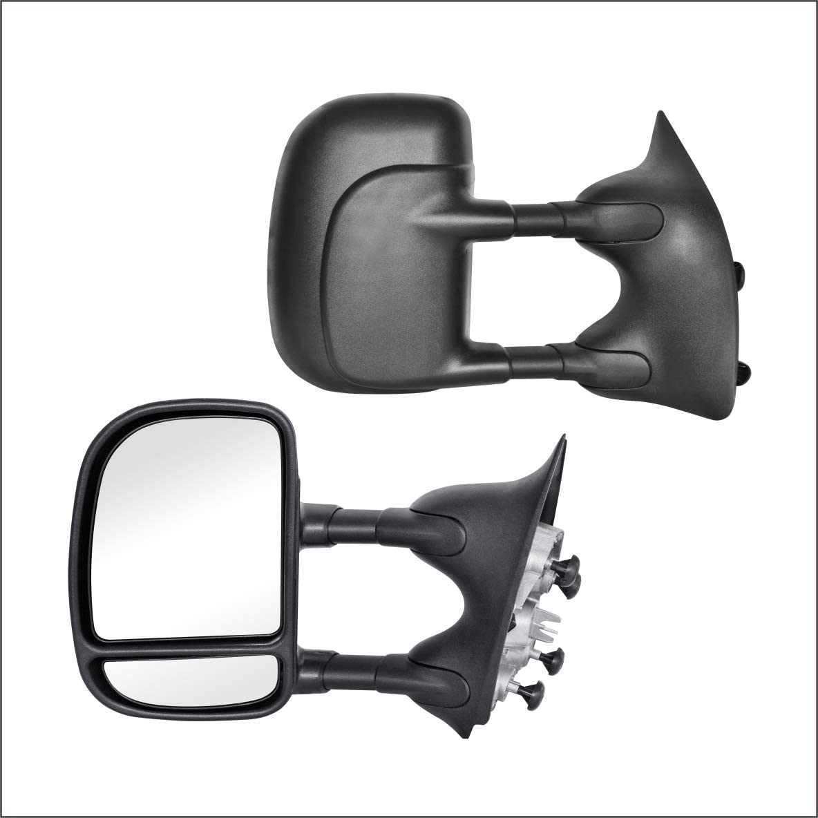 Perfit Zone Towing Mirrors Replacement Fit for 1999-2007 F-250 F-350 F-450 F-550 SUPER DUTY, MANUAL,W/O HEATED,W/O SIGNAL,BLACK (PAIR SET)