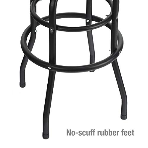 WORKPRO Shop Stool Bar Stool with Padded Swivel Shop Seat, Black, W112012A