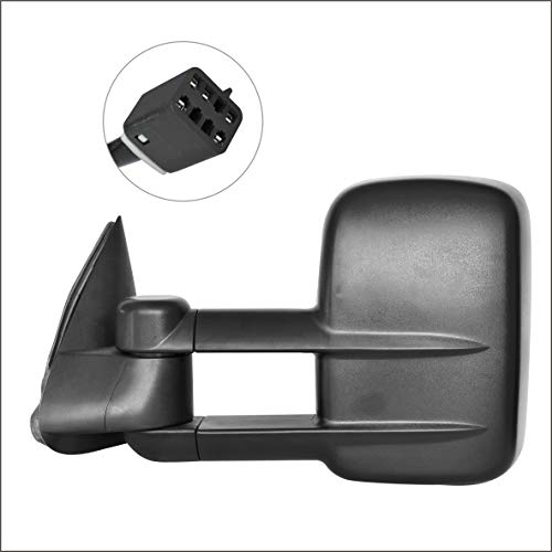 Perfit Zone Towing Mirrors Replacement Fit for 1999-2002 SILVERADO SIERRA,POWER HEATED,W/O SIGNAL,BLACK (PAIR SET)