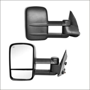 perfit zone towing mirrors replacement fit for 1999-2002 silverado sierra,power heated,w/o signal,black (pair set)