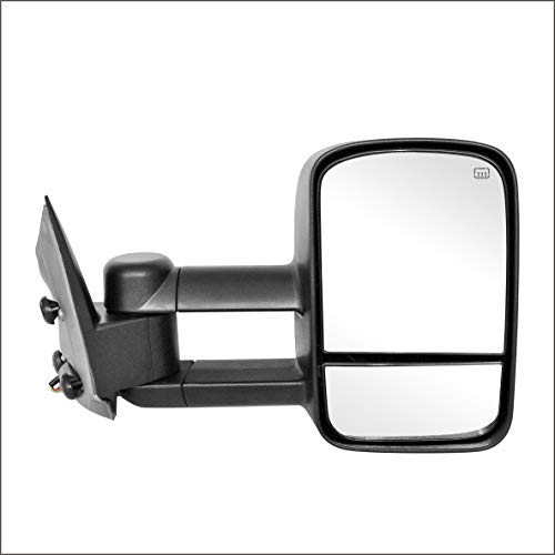 Perfit Zone Towing Mirrors Replacement Fit for 1999-2002 SILVERADO SIERRA,POWER HEATED,W/O SIGNAL,BLACK (PAIR SET)