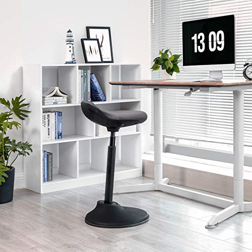 SONGMICS Standing Desk Chair, Adjustable Ergonomic Standing Stool, 23.6-33.3 Inches, Swivel Sitting Balance Chair, Anti-Slip Bottom Pad, Grey UOSC02GY