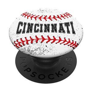 baseball ball graphics sports - cincinnati popsockets popgrip: swappable grip for phones & tablets