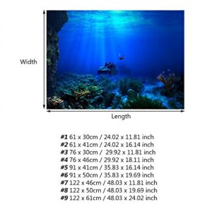 Huhushop Aquarium Background HD Undersea Coral Reef Photo Wall Paper Aquarium Fish Sea Mural XXL Undersea Underwater World Wall Decoration (61x41cm)