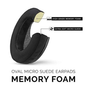 BRAINWAVZ Micro Suede Ear Pads for ATH M50X, M50XBT, M40X, HyperX, SHURE, Turtle Beach, AKG, ATH, Philips, JBL, Fostex Replacement Memory Foam Earpads & Fits Many Headphones (See List), Oval