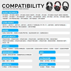 BRAINWAVZ Micro Suede Ear Pads for ATH M50X, M50XBT, M40X, HyperX, SHURE, Turtle Beach, AKG, ATH, Philips, JBL, Fostex Replacement Memory Foam Earpads & Fits Many Headphones (See List), Oval