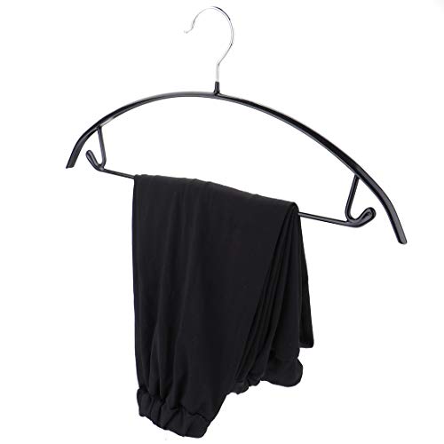 Tosnail 10 Pack Non-Slip Sweater Hangers with Pants Bar, Suit Hanger Coat Hangers, Shirt Hangers, Dimple and Crease Free Hanger Closet Organizer - Black