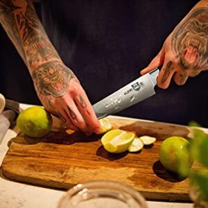 KUMA Multi Purpose Chefs Knife - Pro Bolster Edition - 8 Inch Blade for Carving, Slicing & Chopping - Great Ergonomic Handle - Professional Kitchen Knives