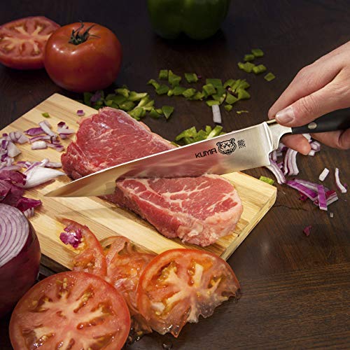 KUMA Multi Purpose Chefs Knife - Pro Bolster Edition - 8 Inch Blade for Carving, Slicing & Chopping - Great Ergonomic Handle - Professional Kitchen Knives