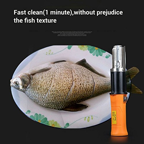 Powerful Electric Fish Scalers Fish Scale Remover Scaler Cesarean Section Automatic Waterproof Seafood Cleaning Tool (with extra Cutter head)