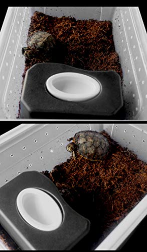 OMEM Small Reptiles Hide Caves, Climb Box Landscaping, Turtles Caves with Water Dish Suitable for Beard Dragons, Lizards, Snakes, Turtles, Spiders (Black)