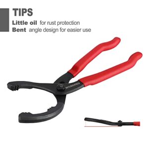 WORKPRO 12" Adjustable Oil Filter Pliers, Wrench Adjustable Oil Filter Removal Tool, Ideal For Engine Filters, Conduit, & Fittings, W114083A