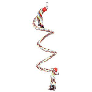 1.6 meter parrots bungee swing spiral climbing standing toys with bell rope cotton perch birds supplies for large medium small parrots
