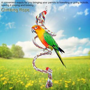 1.6 Meter Parrots Bungee Swing Spiral Climbing Standing Toys with Bell Rope Cotton Perch Birds Supplies for Large Medium Small Parrots