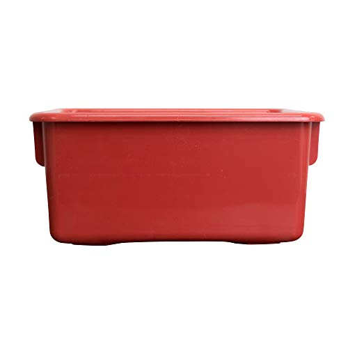 Angeles Red Bin Storage, Small Plastic Bins, Cubby Trays, Classroom Organization for Daycare/Preschool, Toddler Book Shelf Organizer for Kids Toys