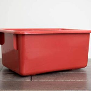 Angeles Red Bin Storage, Small Plastic Bins, Cubby Trays, Classroom Organization for Daycare/Preschool, Toddler Book Shelf Organizer for Kids Toys