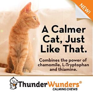 ThunderWunders Cat Calming Chews | Vet Recommended to Help Reduce Situational Anxiety | Great for Vet Visits, Travel, Separation Anxiety, Fireworks, Thunderstorms & More | 100 Count