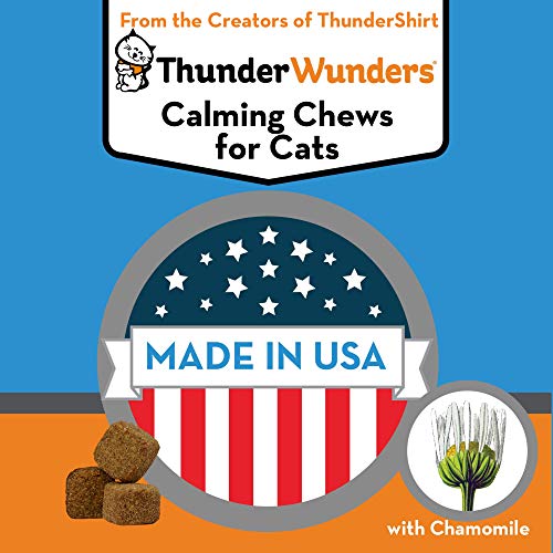 ThunderWunders Cat Calming Chews | Vet Recommended to Help Reduce Situational Anxiety | Great for Vet Visits, Travel, Separation Anxiety, Fireworks, Thunderstorms & More | 100 Count