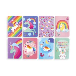 ooly pocket pal mini journal, set of 8 - unique unicorns