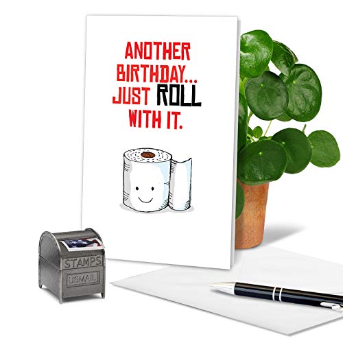 The Best Card Company - 1 Pun Birthday Card Funny - Hilarious Bday Puns, Notecard with Envelope - Birthday Puns - Roll C6119CBDG