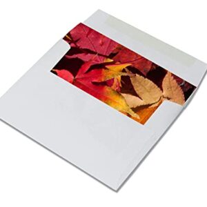 Fall Leaves Blank Note Cards - 12 Pack - Greeting Cards with Envelopes - 4 Unique Designs - 5.5"x4.25" (12 Pack)