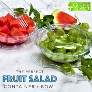 Green Direct 24 oz. Salad Containers with Lids - Pack of 50 | Clear Plastic Salad Bowls for Lunch, Serving, and Mixing