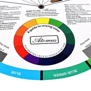 JimKing Creative Color Wheel, Paint Mixing Learning Guide Art Class Teaching Tool for Makeup Blending Board Chart Color Mixed Guide Mix Colours (9.25inch)