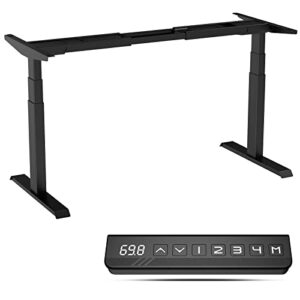 aiterminal electric standing desk frame dual motor height adjustable desk motorized stand up desk-black(frame only)