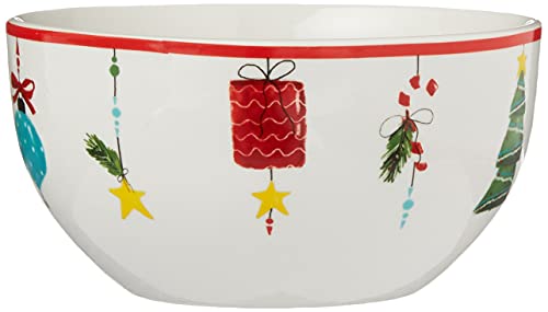 American Atelier Holiday Dinnerware Set – 16-Piece Christmas-Themed Stoneware Dinner Party Collection w/ 4 Dinner Plates, 4 Salad Plates, 4 Bowls & 4 Mugs – Unique Gift Idea for Christmas or Birthday