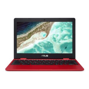 ASUS Chromebook C223 11.6" HD Chromebook Laptop, Intel Dual-Core Celeron N3350 Processor (up to 2.4GHz), 4GB RAM, 32GB eMMC Storage, Premium Design, Red, C223NA-DH02-RD