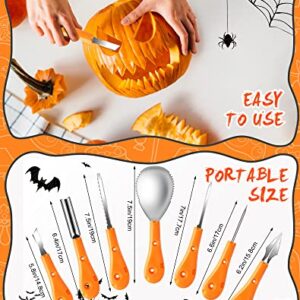 Greatever Halloween Pumpkin Carving Kit,Professional and Heavy Duty Stainless Steel Tools,Pumpkin Carving Set with Carrying Case(7pcs)