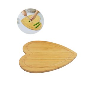 BESTONZON Heart-Shaped Bamboo Cutting Board - Cheese Board Salad Plate Dinner Plate Cake Plate - Miniature Cutting Board - Brown