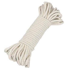 enenes craft rope 1/4 inch braided rope cotton rope 65 feet clothesline all purpose braided cord for diy rope basket/mat as candle replacement wick self watering rope for potted plants (6mm,32 feet)