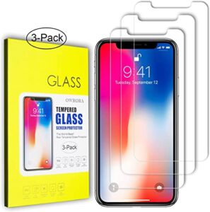 owrora screen protector for iphone xr, iphone 11, 2.5d edge tempered glass anti-scratch case friendly siania retail package for iphone xr/11 6.1“-3 pack