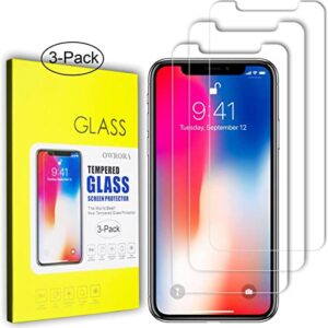 OWRORA Screen Protector For iPhone XR, iPhone 11, 2.5D Edge Tempered Glass Anti-Scratch Case Friendly Siania Retail Package for iPhone XR/11 6.1“-3 Pack