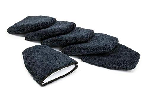 [Finger Applicator] Microfiber Fingertip Mitt Applicator (5 in. x 4 in.) 6 Pack (Black)