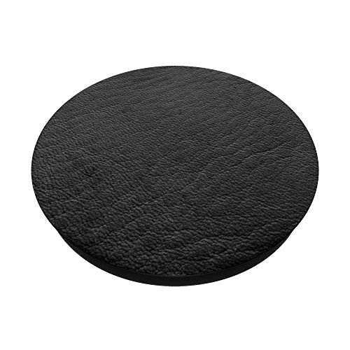 Faux Leather Black Pop Phone Grip- Black Leather Look PopSockets PopGrip: Swappable Grip for Phones & Tablets