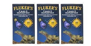 fluker's 3 pack of black nightlight bulbs for reptiles, 100 watt