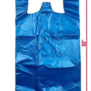 ROYAL 7 50CT Jumbo/Extra Large Plastic Grocery Reusable T-shirts Carry-out 19x10x32 Bags (BLUE, 50)