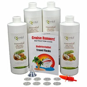 fake shampoo & conditioner by cruise runners® hidden liquor alcohol flasks for booze cruise | enjoy rum runners 4 bottles