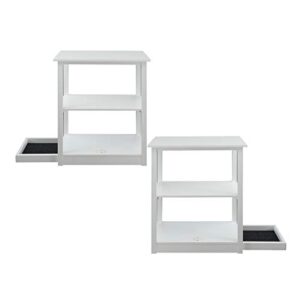 Casual Home Adams Bookcase Sliding Track, Concealment Furniture, White